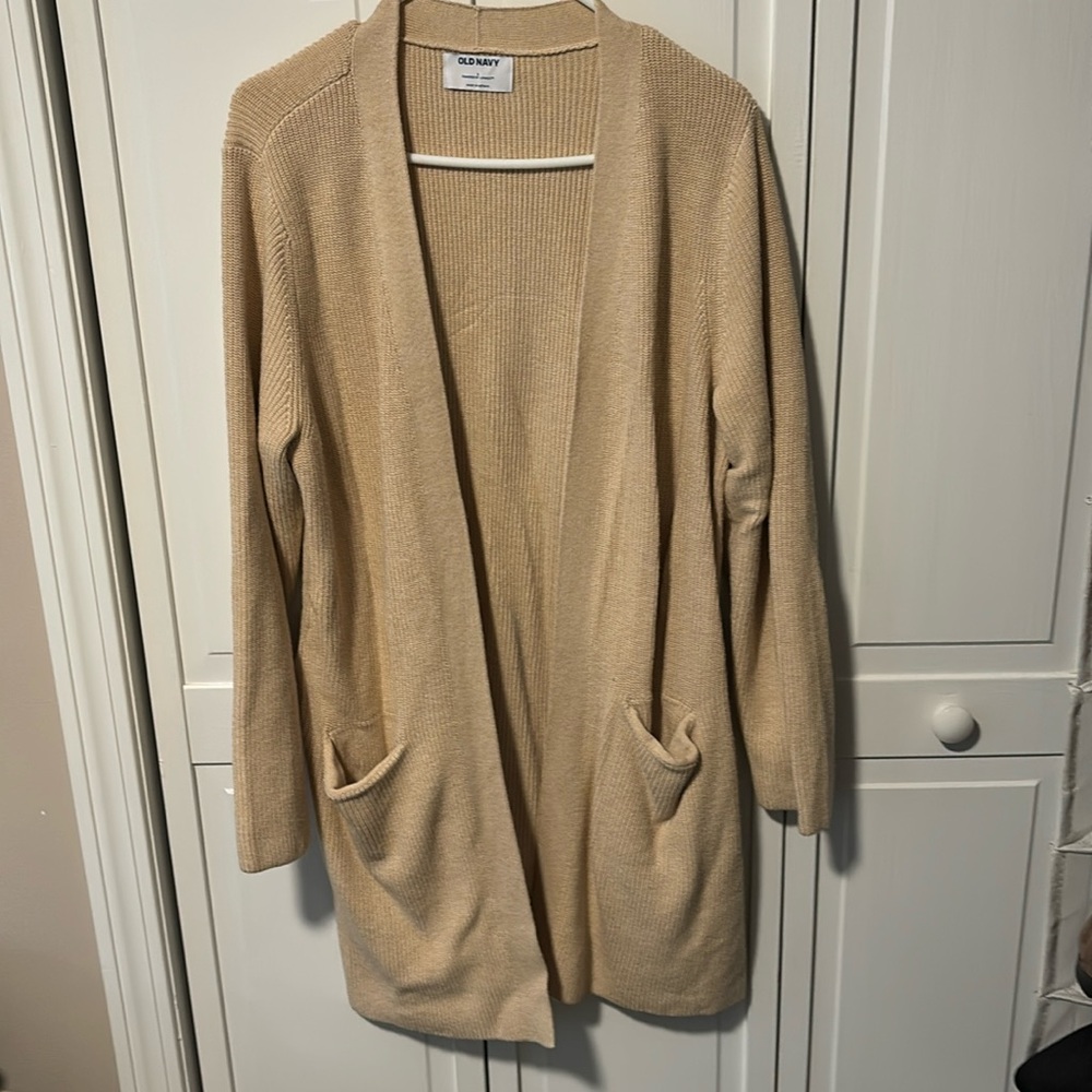 Beige cardigan sweater